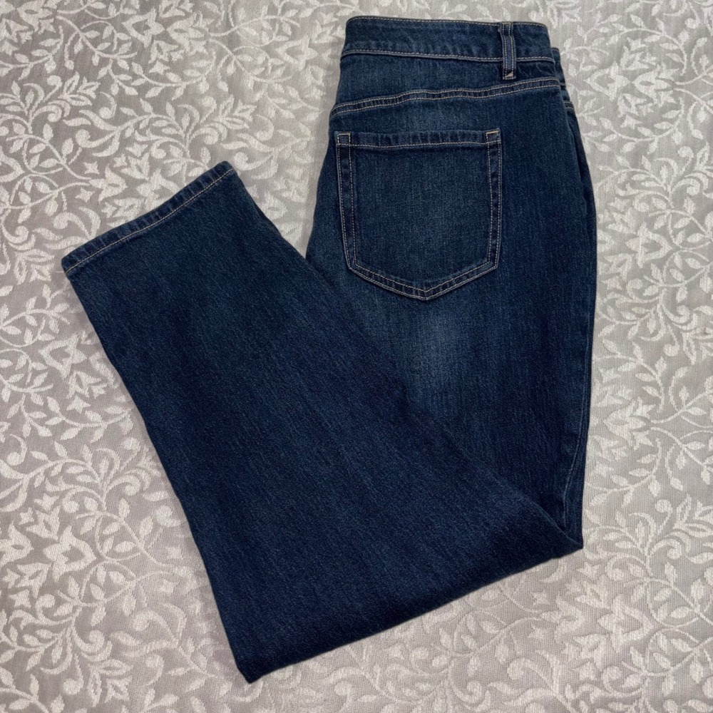 Lane Bryant Size 14 Dark Wash Straight Leg High Rise Stretch Denim Jeans (F5) - Picture 7 of 10